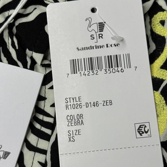 Sandrine Rose Desir Zebra Print S/S Pearl Snap Shirt Women XS NWT Oversized - Picture 10 of 11